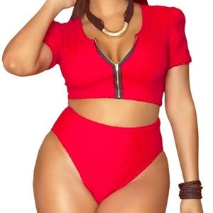 High Waist Two Piece Bikini Swimsuit/SOLD